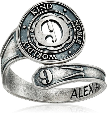 "Numerology" Number, Sterling Silver Spoon Ring, Size 7-9 Nine