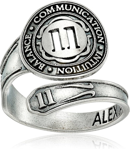"Numerology" Number, Sterling Silver Spoon Ring, Size 7-9 Eleven
