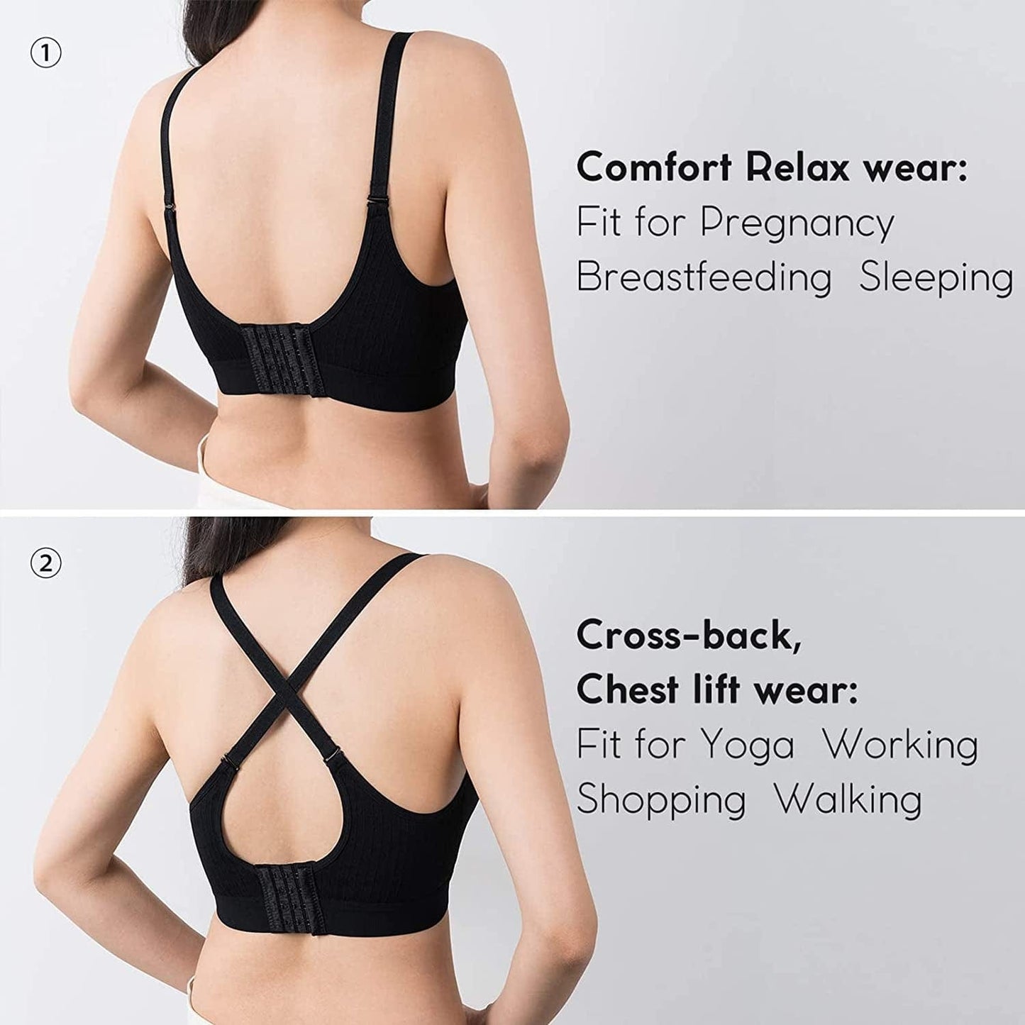Nursing Bra 3 Pack Seamless V Neck Maternity Bra Women Pregnancy Breastfeeding Bra