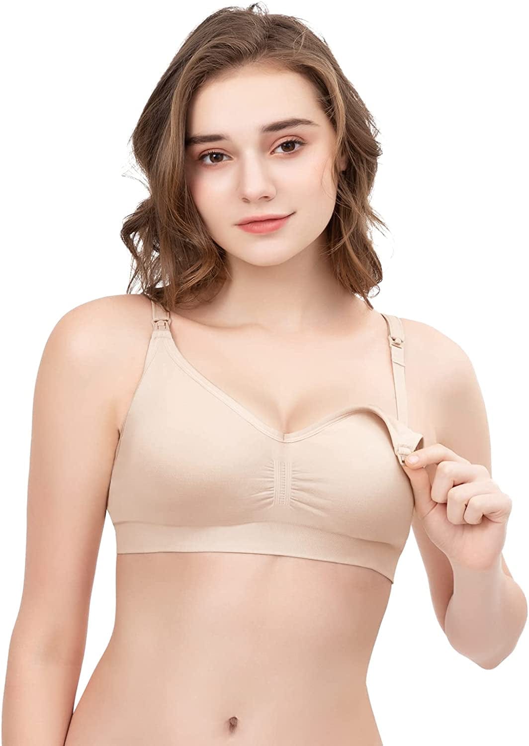 Nursing Bra 3 Pack Womens Maternity Breastfeeding Bra Wireless Sleep Bra Bralette with Extenders & Clips