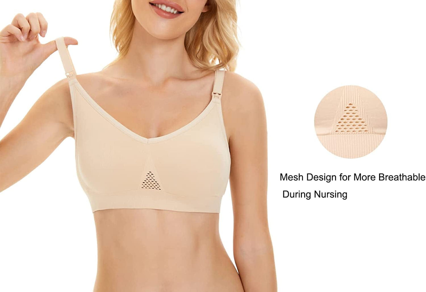 Nursing Bras for Breastfeeding Maternity Bras for Pregnancy Everyday Sleep Bras 3 Pack
