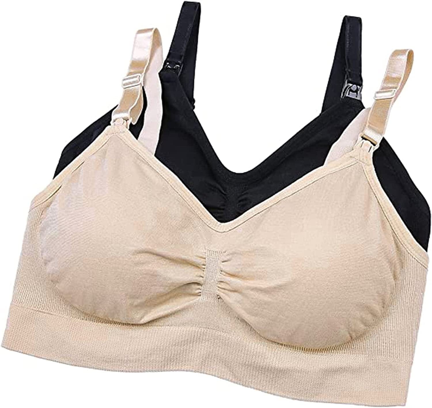 Nursing Bras Maternity Bra for Breastfeeding Pregnancy Wireless Bralette with Pads, Extenders & Clips Pack of 2/3