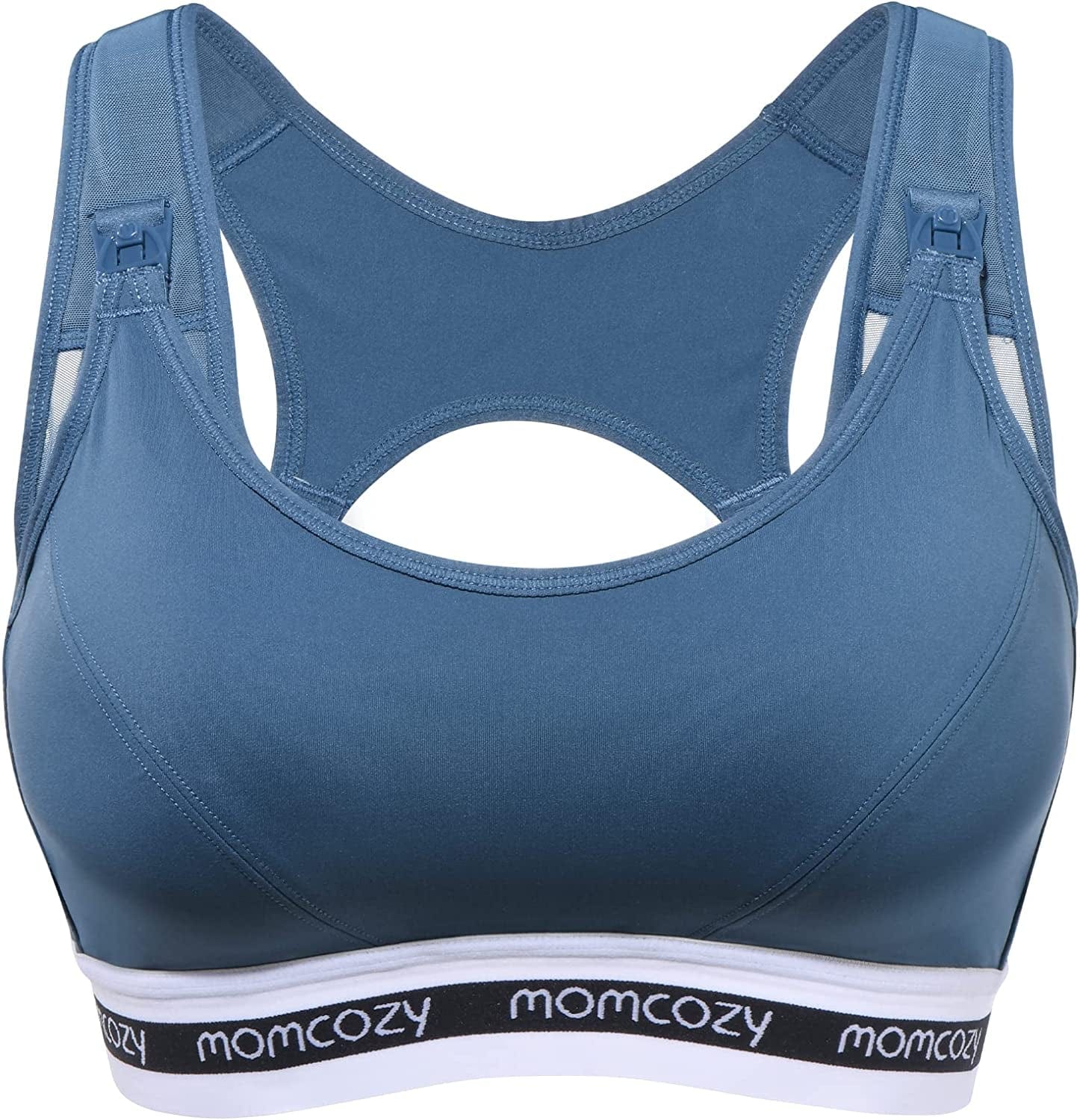 Nursing Sports Bra plus Size, YN11 Support Breastfeeding Maternity Bra Wireless Pregnancy Padded Low Impact Bralette Blue / 3X-Large