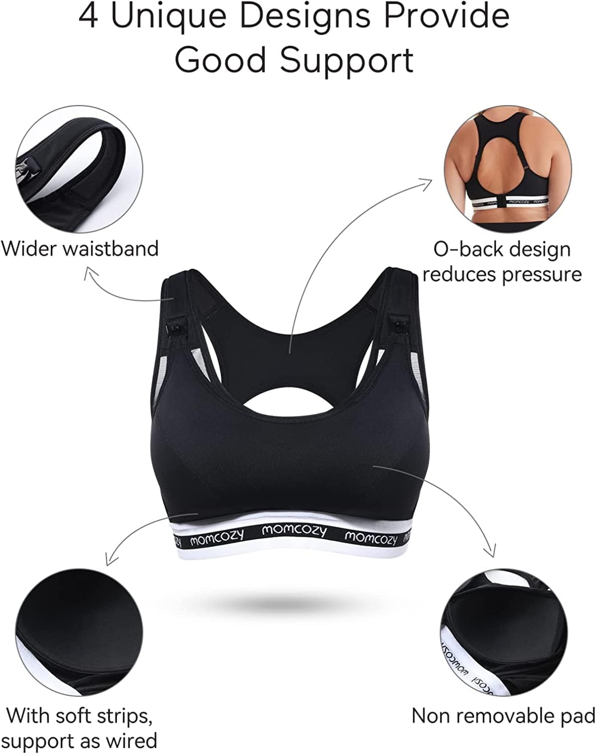 Nursing Sports Bra plus Size, YN11 Support Breastfeeding Maternity Bra Wireless Pregnancy Padded Low Impact Bralette