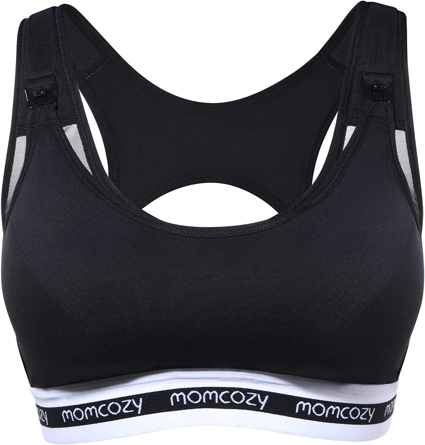 Nursing Sports Bra plus Size, YN11 Support Breastfeeding Maternity Bra Wireless Pregnancy Padded Low Impact Bralette Black / 3X-Large