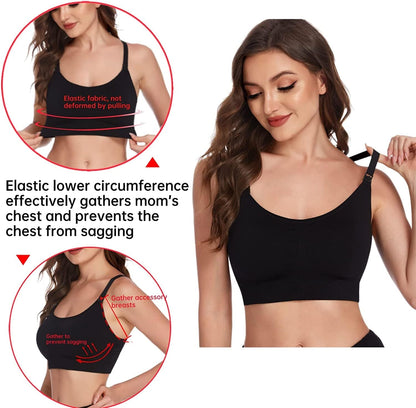 Nursing Tank Tops for Breastfeeding Double Layer Nursing Tops Maternity Stretch Camisole Pregnancy Cami 3 Pack