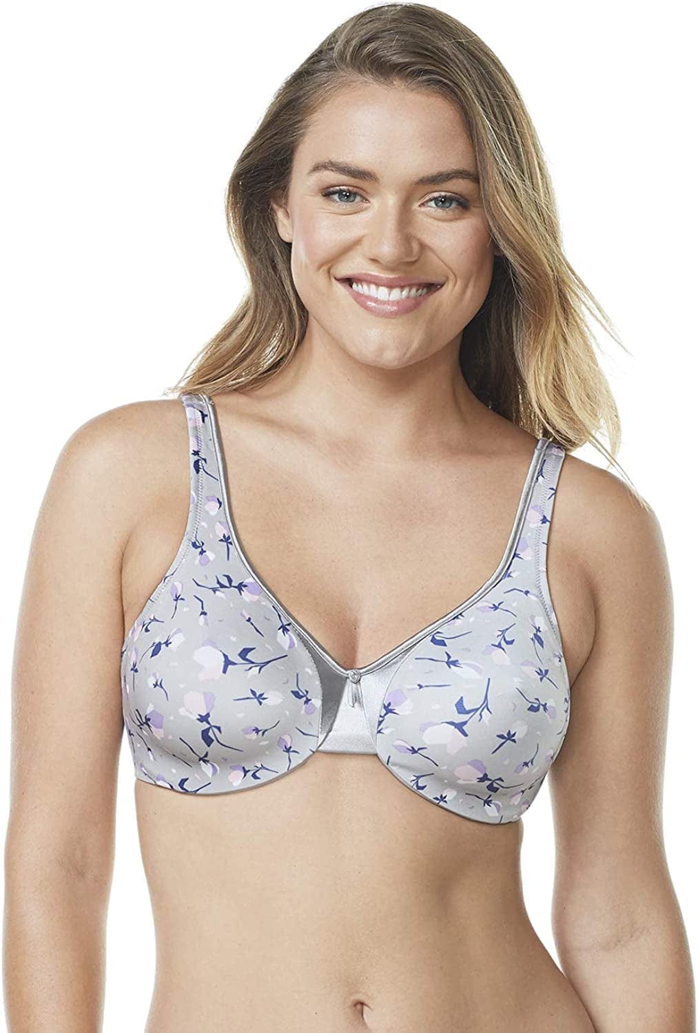 Olga Women'S Signature Support Satin Bra Platinum Geo Floral / 42DDD
