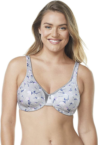 Olga Women'S Signature Support Satin Bra Platinum Geo Floral / 42DDD
