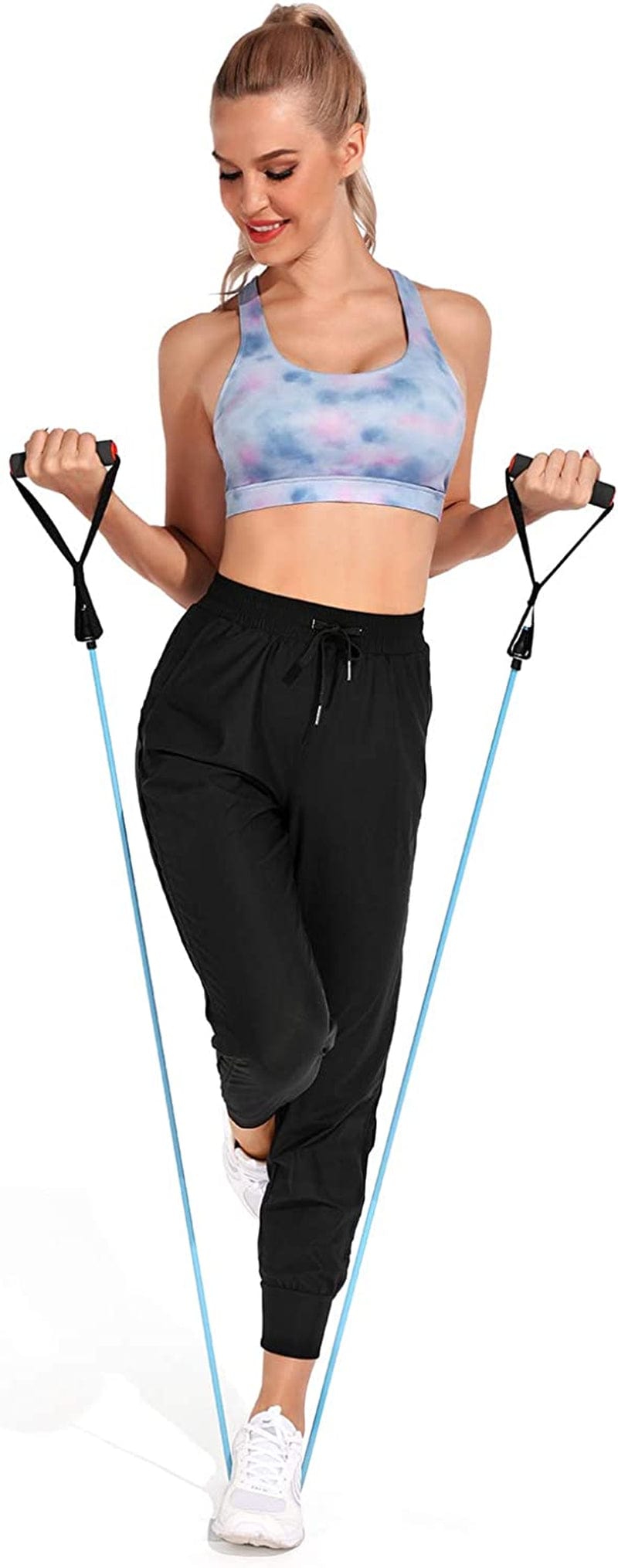 OMANTIC Women'S Sports Bra Criss-Cross Back Wirefree Padded Strappy Medium Support Bras for Athletic Workout Yoga Running Racerback-blue Purple Tie Dye / X-Large