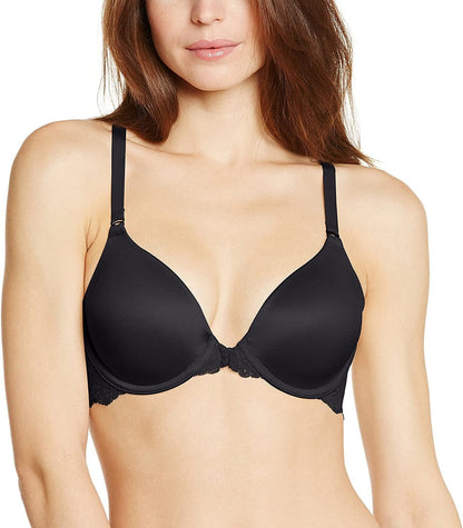 One Fab Fit Extra Coverage Lace T-Back Bra (07112) Black / 34C