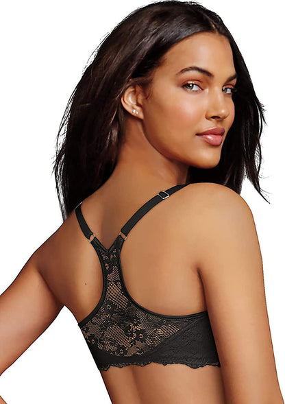 One Fab Fit Extra Coverage Lace T-Back Bra (07112) Black / 38DD