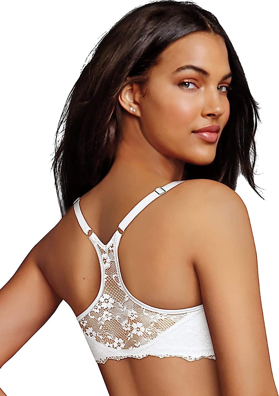 One Fab Fit Extra Coverage Lace T-Back Bra (07112) White / 36C