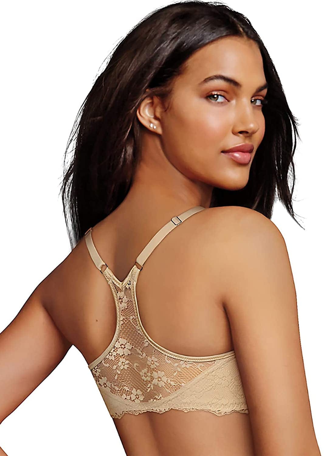One Fab Fit Extra Coverage Lace T-Back Bra (07112) Latte Lift / 38DD