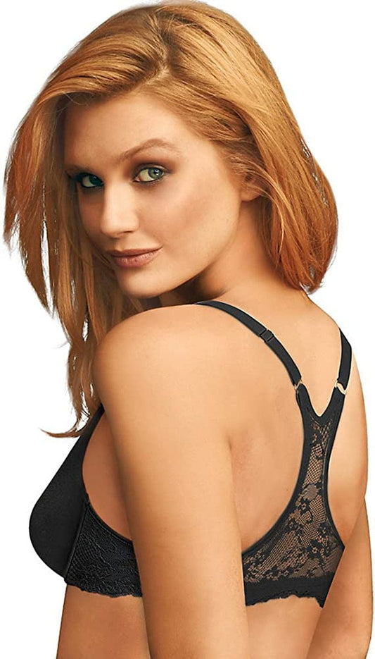 One Fab Fit Extra Coverage Lace T-Back Bra (07112) Black, 32D