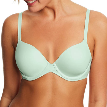 One Fab Fit Underwire Bra, Push-Up T-Shirt Bra, Modern Demi Bra, Lightly Padded Bra with Convertible Straps Mint Sparkle / 36C