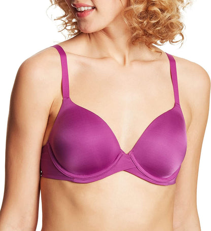 One Fab Fit Underwire Bra, Push-Up T-Shirt Bra, Modern Demi Bra, Lightly Padded Bra with Convertible Straps Dark Magenta / 38C