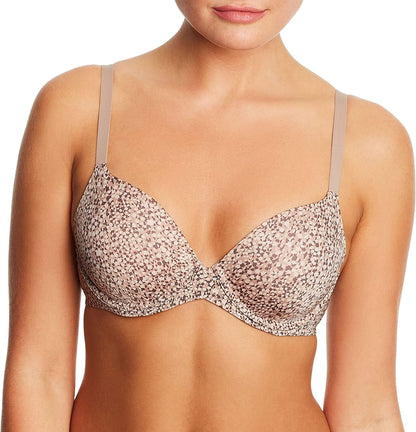 One Fab Fit Underwire Bra, Push-Up T-Shirt Bra, Modern Demi Bra, Lightly Padded Bra with Convertible Straps Flower Dash Pr/Evening Blush / 40C
