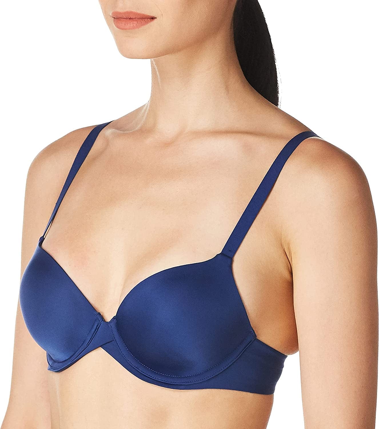 One Fab Fit Underwire Bra, Push-Up T-Shirt Bra, Modern Demi Bra, Lightly Padded Bra with Convertible Straps Fall Bloom Print/Black / 36B