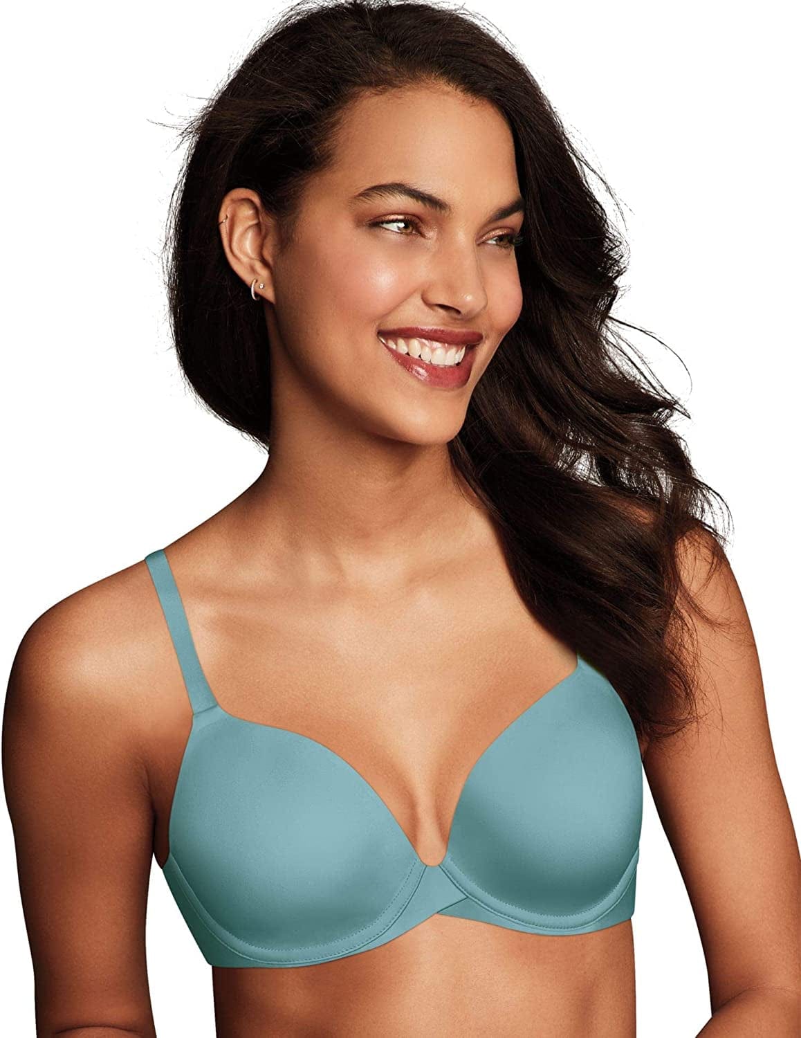 One Fab Fit Underwire Bra, Push-Up T-Shirt Bra, Modern Demi Bra, Lightly Padded Bra with Convertible Straps Amazing Aqua / 38D