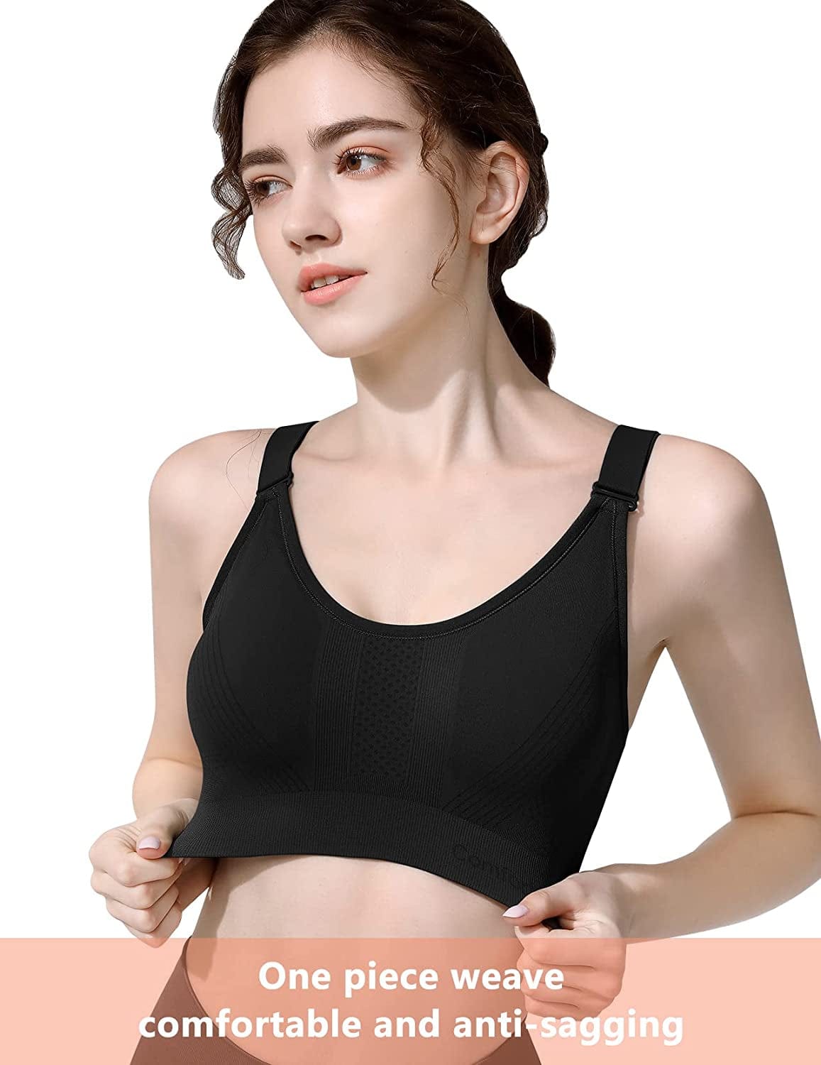 One-Piece Seamless Nursing Bra, 3D Stereo Massage Promotes Breastmilk Production, with Extension Clasp and Laundry Bag