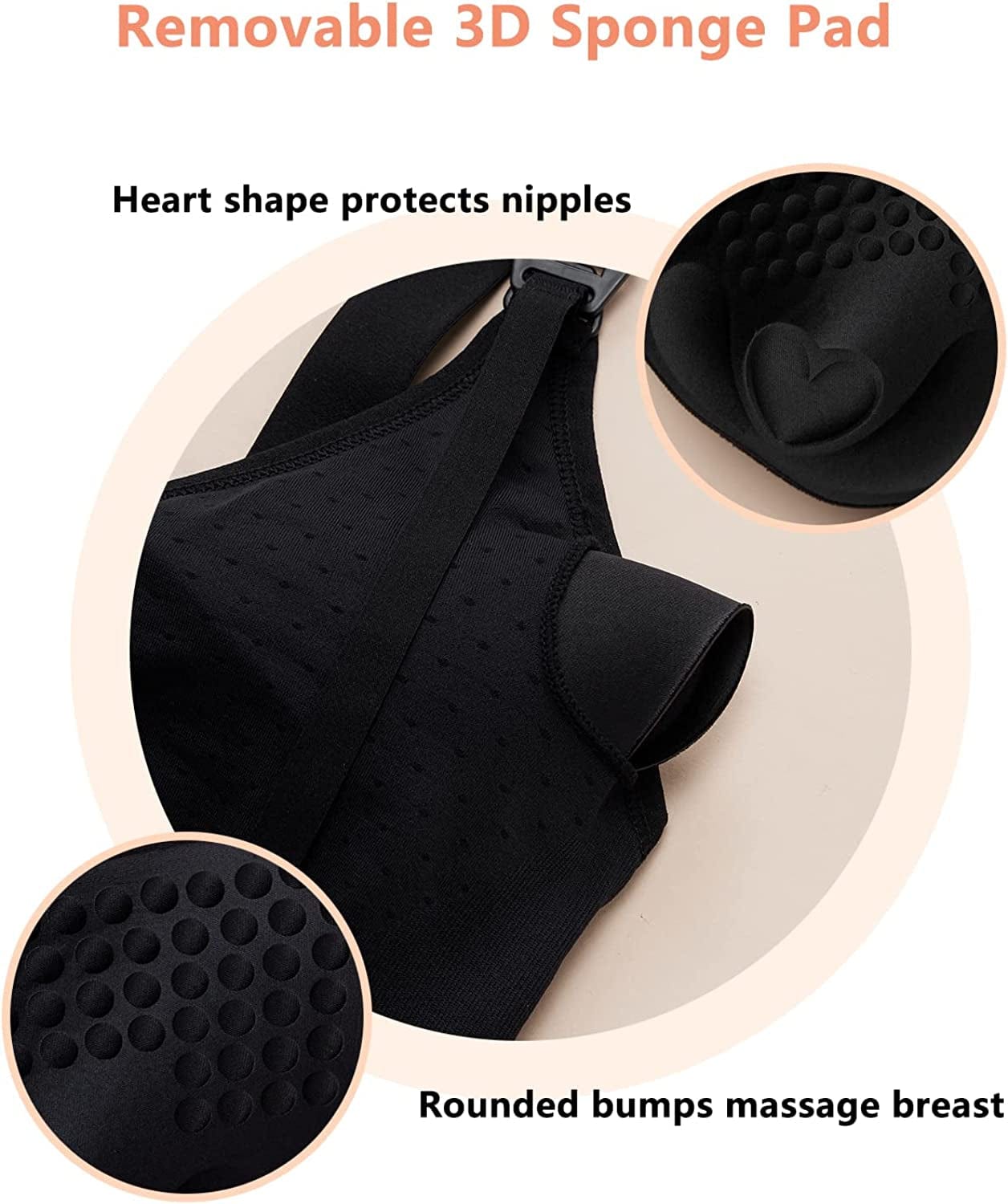 One-Piece Seamless Nursing Bra, 3D Stereo Massage Promotes Breastmilk Production, with Extension Clasp and Laundry Bag