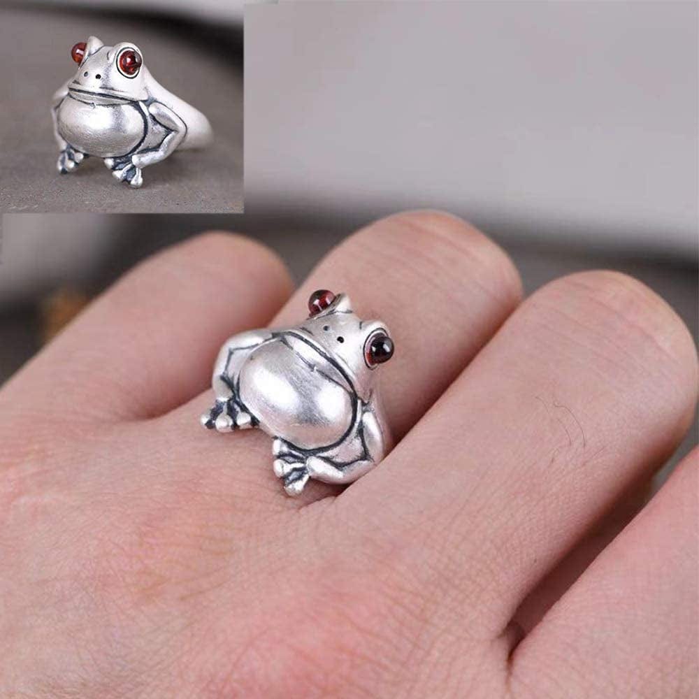 Open Rings Frog Leaf Chain Adjustable Ring for Women Men Girls Punk Vintage Gothic Stackable Ring Jewelry Set VINTAGE STYLE
