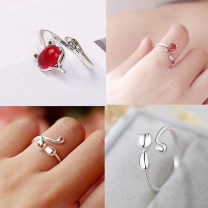 Open Rings Frog Leaf Chain Adjustable Ring for Women Men Girls Punk Vintage Gothic Stackable Ring Jewelry Set VINTAGE STYLE
