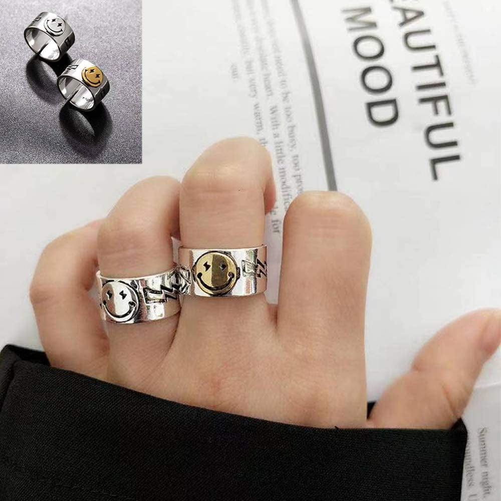 Open Rings Frog Leaf Chain Adjustable Ring for Women Men Girls Punk Vintage Gothic Stackable Ring Jewelry Set VINTAGE STYLE