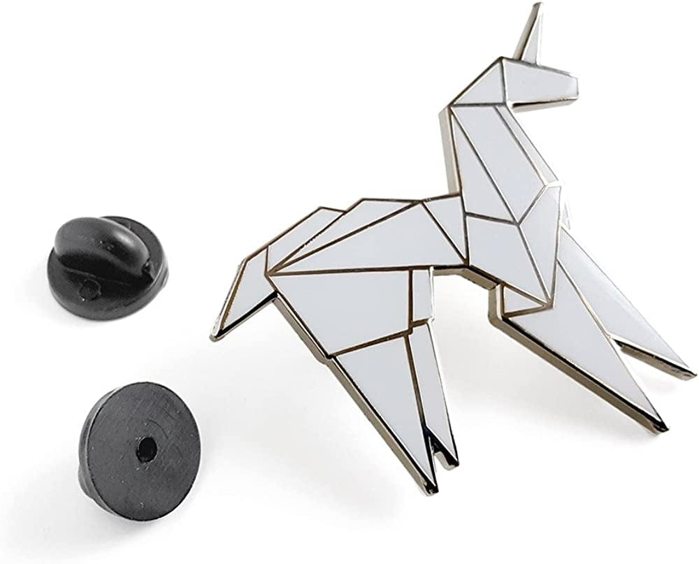 Origami Unicorn Enamel Lapel Pin