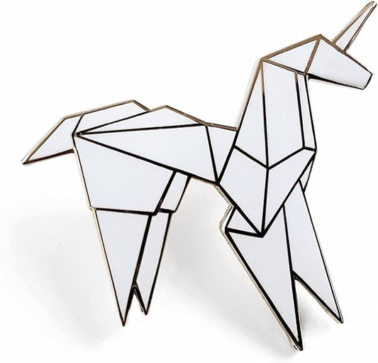 Origami Unicorn Enamel Lapel Pin