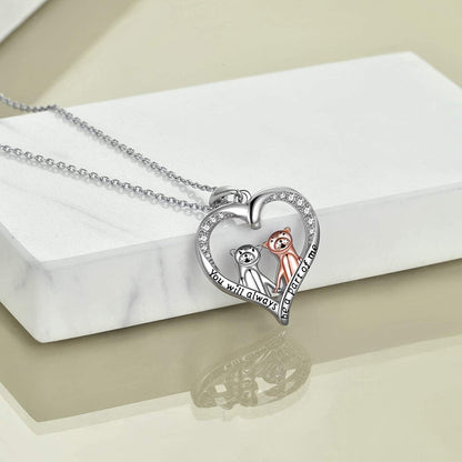 Otter Gifts for Women Sterling Silver Crystal Sea Otter Necklace Cute Otter Pendant for Mom Sister Girls Christmas Jewelry Gift