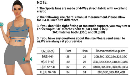 OUYISHANG Strappy Yoga Workout Sports Bras for Women Criss Cross Back Medium Support Running Bra with Removable Cups