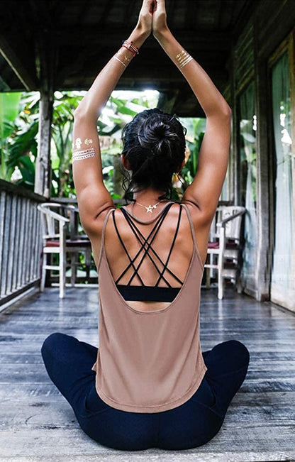 OYANUS Womens Summer Workout Tops Sexy Backless Yoga Shirts Open Back Activewear Running Sports Gym Quick Dry Tank Tops