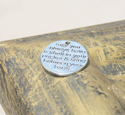 Pack of 20 Alloy ''May You Always Have a Shell in Your Pocket and Sand between Your Toes'' DIY Antique Charms Pendant for Making Bracelet and Necklace (20Pcs)