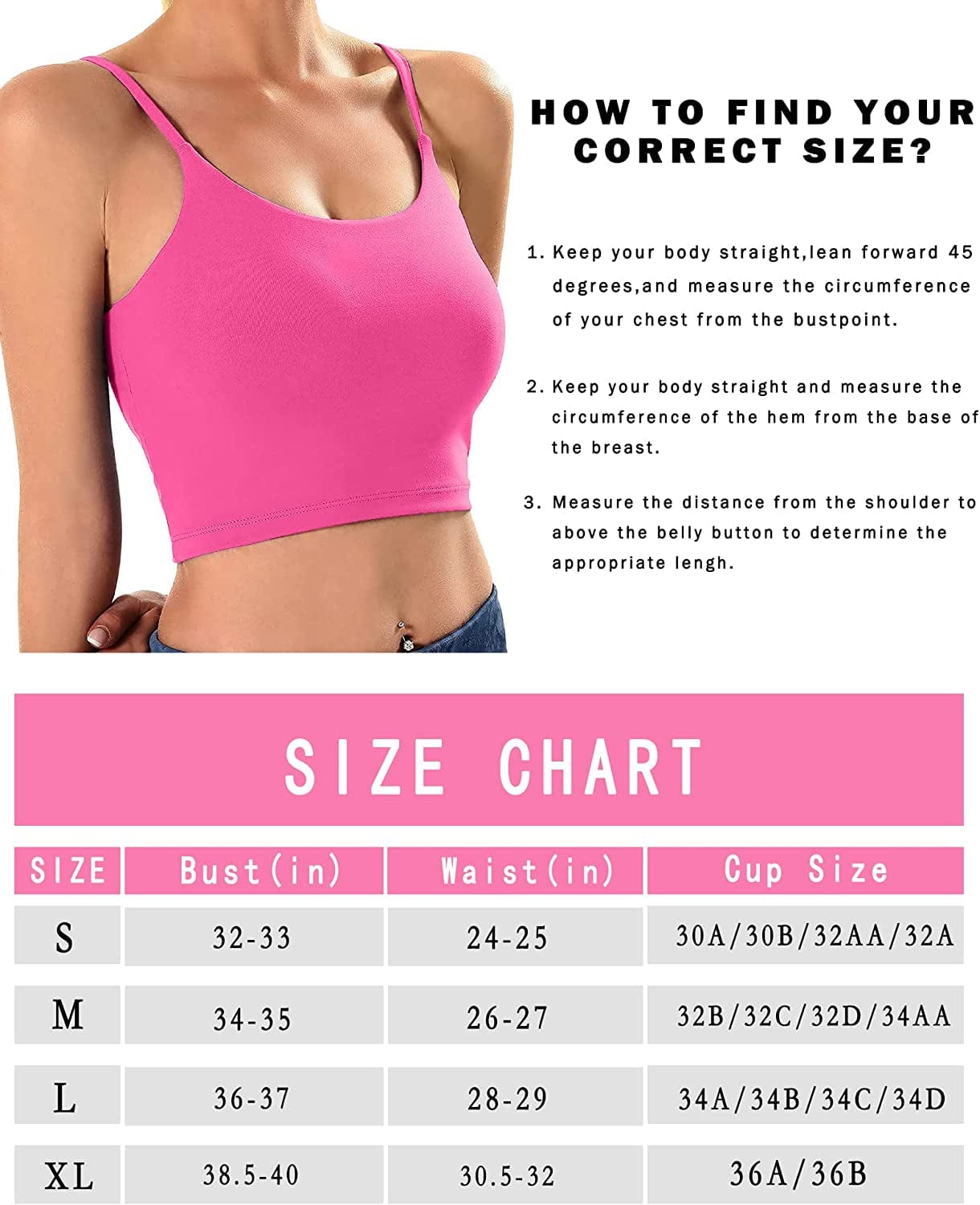Padded Crop Tank Workout Tops for Women Athletic Fitness Gym Yoga Summer Top Spaghetti Strap Camisole Build in Bra