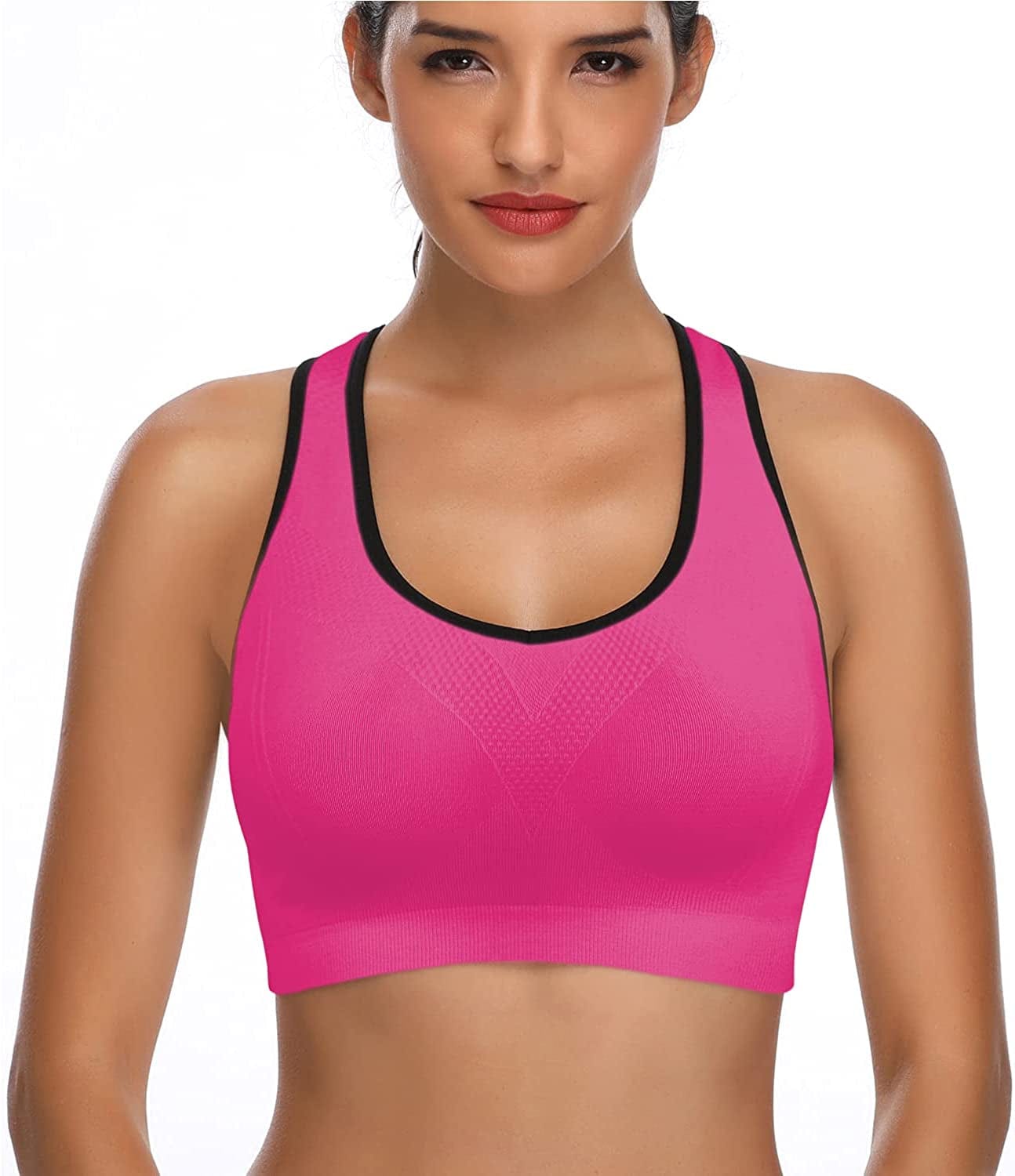 Padded Sports Bras for Women - Activewear Tops for Yoga Running Fitness Pack of 3