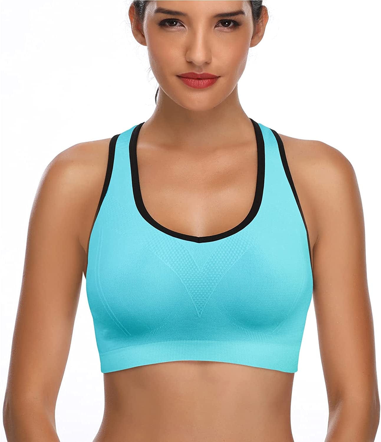 Padded Sports Bras for Women - Activewear Tops for Yoga Running Fitness Pack of 3