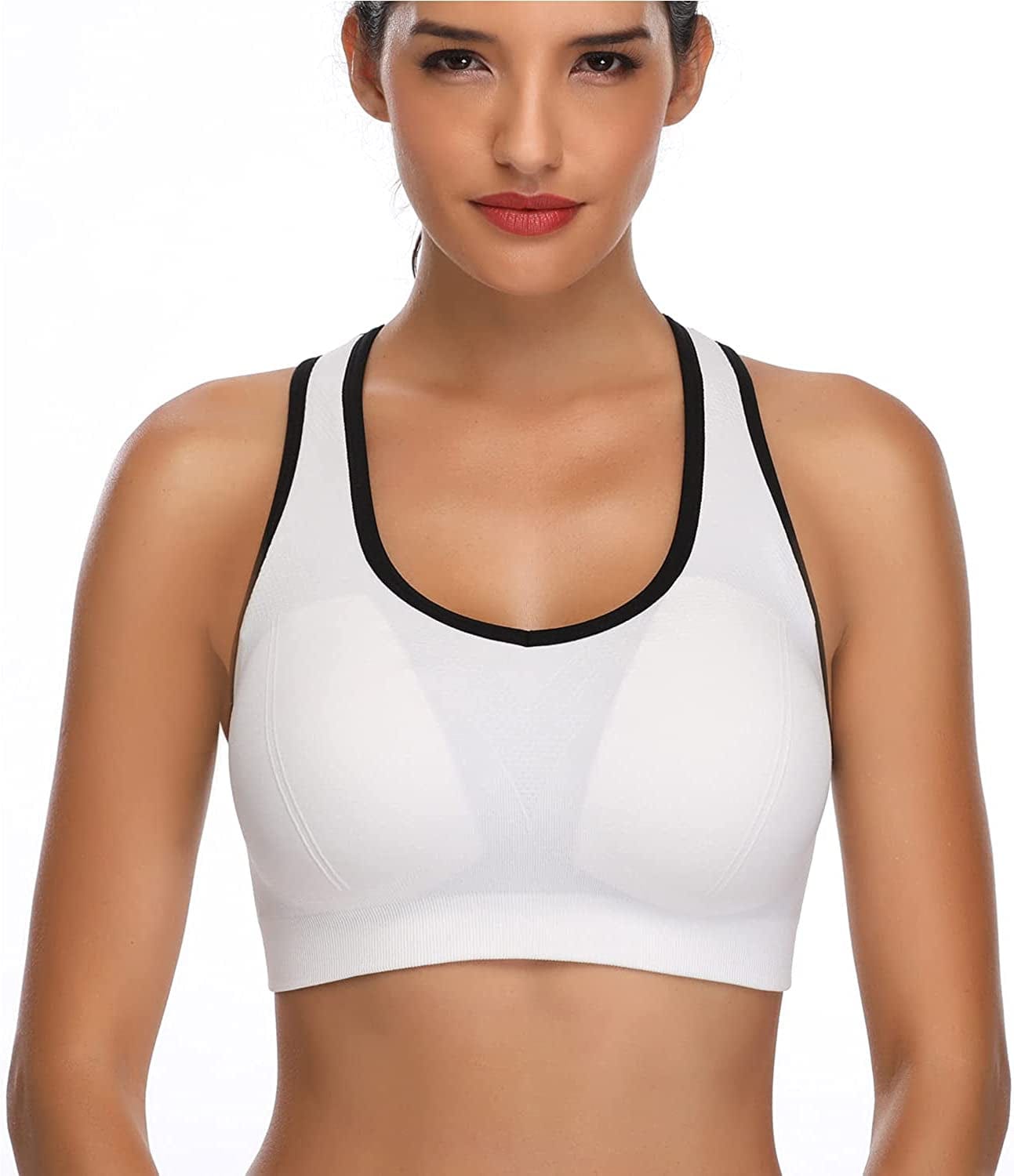 Padded Sports Bras for Women - Activewear Tops for Yoga Running Fitness Pack of 3