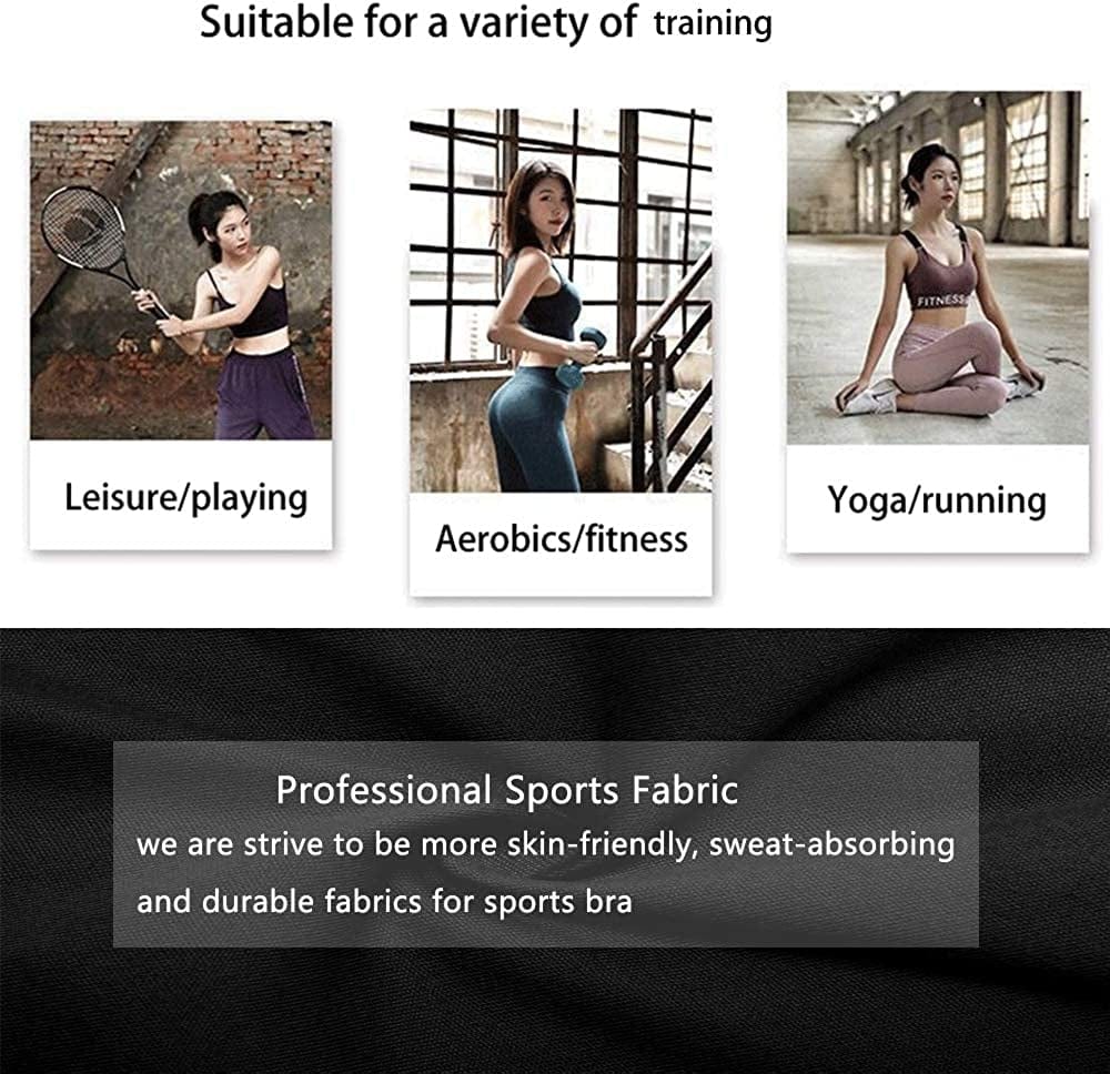 Padded Strappy Sports Bra for Women Longline Yoga Tank Top Fitness Bra Camisole Crop Tops Workout Running