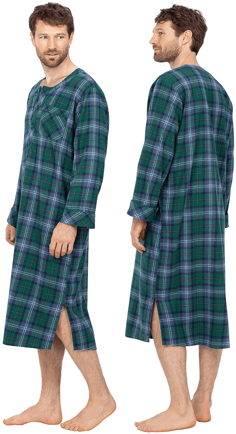 Pajamagram Mens Sleep Shirt Flannel - Mens Nightshirt, Multicolored Apparel & Accessories > Clothing > Sleepwear & Loungewear > Nightgowns Kylie Max   