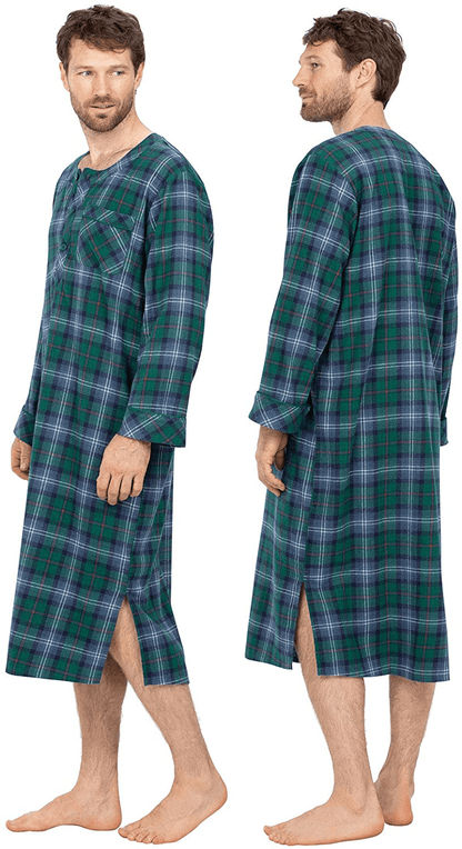 Pajamagram Mens Sleep Shirt Flannel - Mens Nightshirt, Multicolored Apparel & Accessories > Clothing > Sleepwear & Loungewear > Nightgowns Kylie Max   