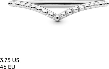 Pandora Jewelry Beaded Wishbone Sterling Silver Ring