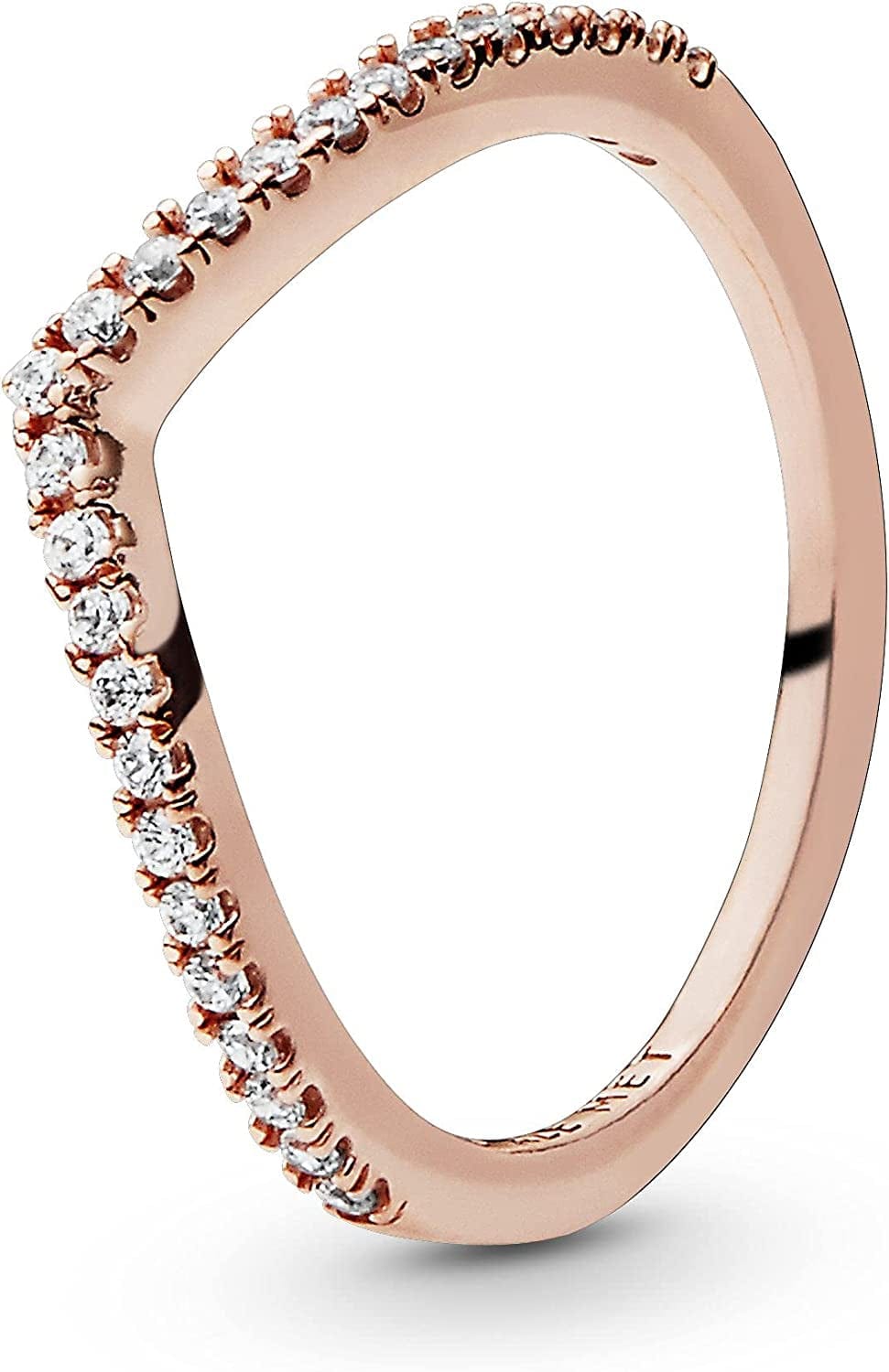 Pandora Jewelry Sparkling Wishbone Cubic Zirconia Ring in Pandora Rose 3