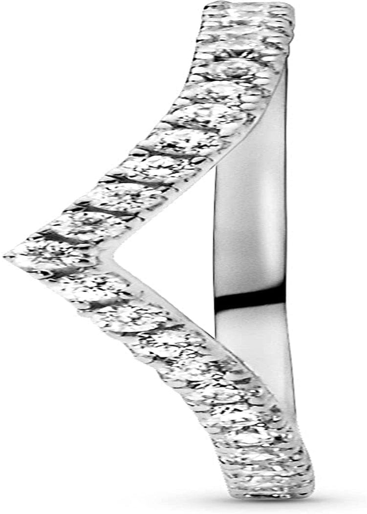 Pandora Jewelry Sparkling Wishbone Cubic Zirconia Ring in Sterling Silver