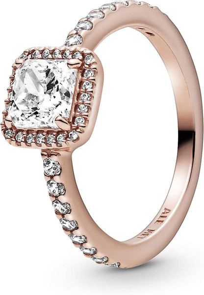 Pandora Jewelry Square Cubic Zirconia Ring in Pandora Rose 9