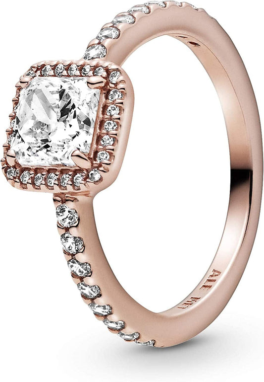 Pandora Jewelry Square Cubic Zirconia Ring in Pandora Rose 9