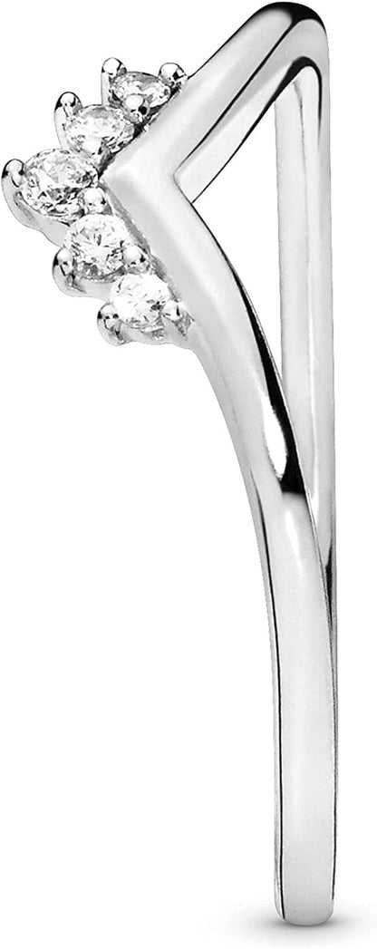 Pandora Jewelry Tiara Wishbone Cubic Zirconia Ring in Sterling Silver
