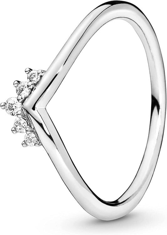 Pandora Jewelry Tiara Wishbone Cubic Zirconia Ring in Sterling Silver 5