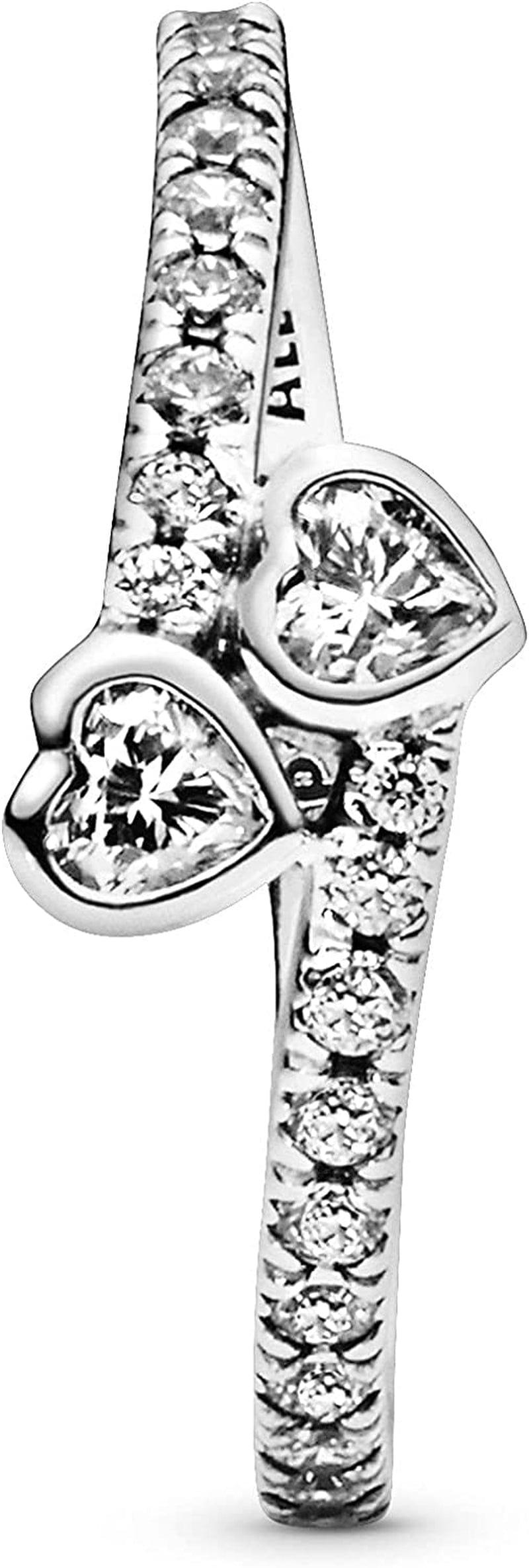 Pandora Jewelry Two Sparkling Hearts Cubic Zirconia Ring in Sterling Silver