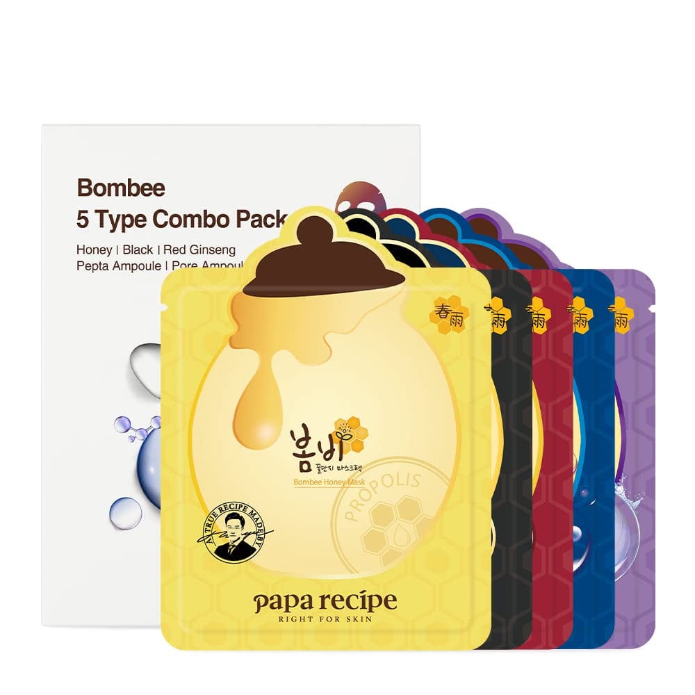 [Papa Recipe] Bombee Honey Mask Pack 25G * 10 Sheets - Sheet Mask, Facial Skin Care, Deep Moisturizing Serum for Dry Skin - Korean Skin Care, K-Beauty Health & Beauty > Personal Care > Cosmetics > Cosmetic Tools > Skin Care Tools PAPA RECIPE RIGHT FOR SKIN 5 type  